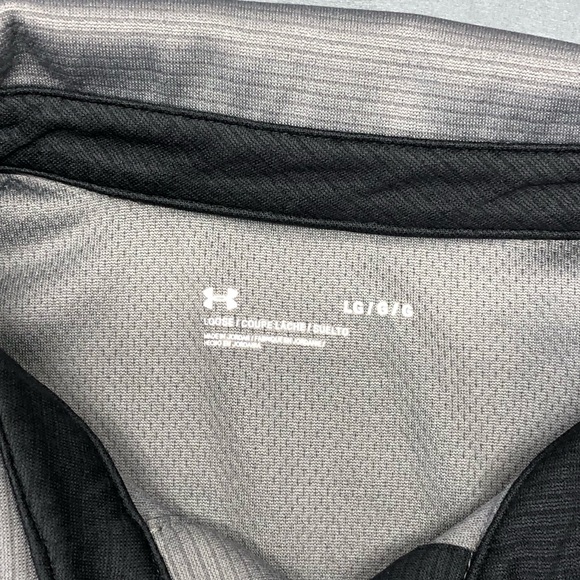 Under Armour Heat Gear Polo Men's Shirt Sz Large Golf Performance Gray - Picture 3 of 8